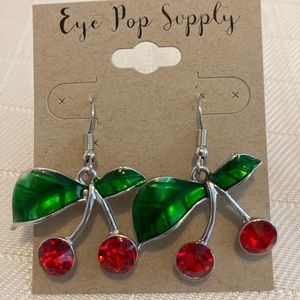 Cherry Earrings cubic zirconia